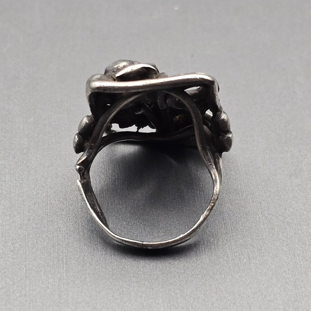 VTG Sterling Silver Leaf & Swirl Ring Size 5 Native American Style Acid Tested - Picture 2 of 9